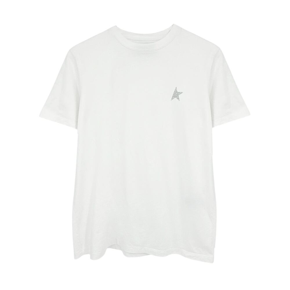 GOLDEN GOOSE Crewneck Glitter Star Tee in White S